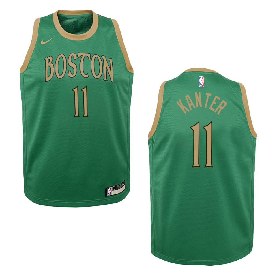 Youth Boston Celtics Enes Kanter #11 City 2019-20 Kelly Green Swingman Jersey 2401AUVT